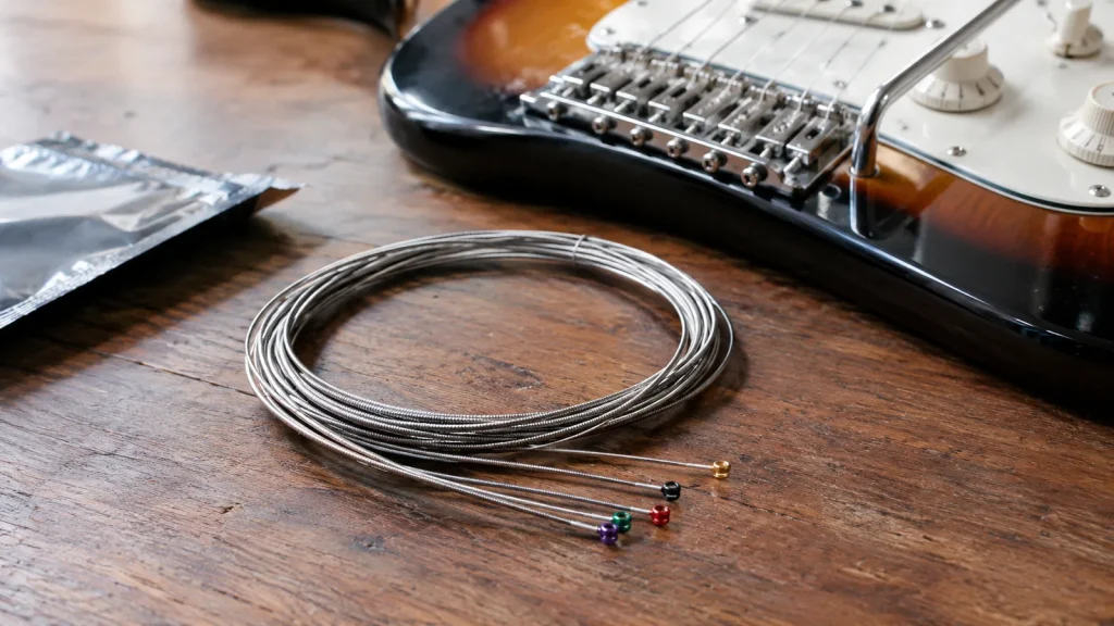 Cordes de guitare électrique : tirant et matière