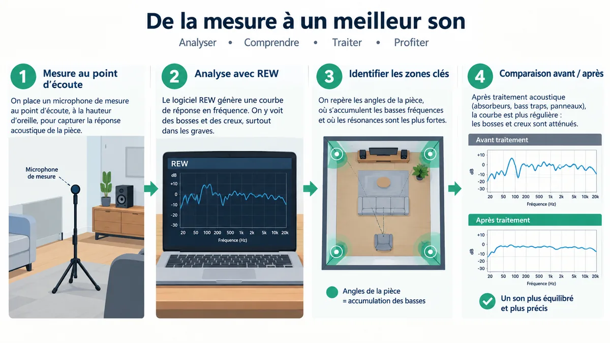 Etapes de mesure acoustique d'un home studio avec REW